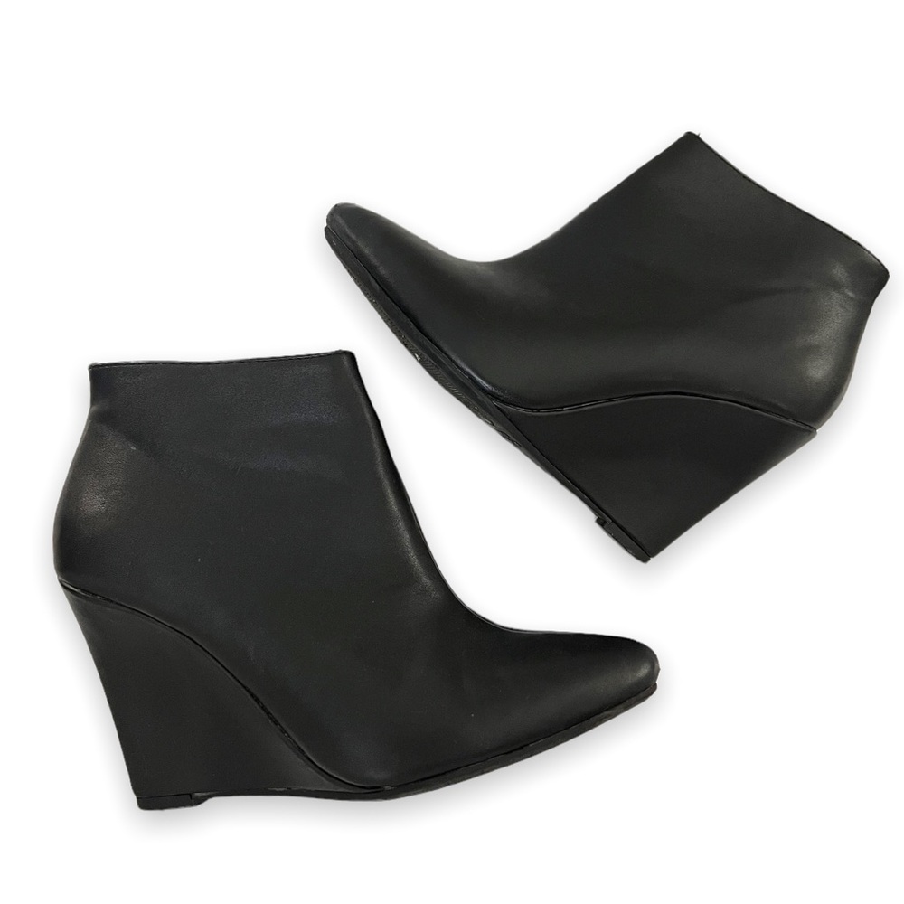 Black Wedge Booties